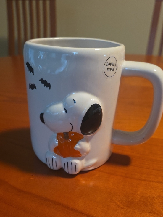 Rae Dunn Other - Rae Dunn White Ceramic Snoopy Mug with Orange Pumpkin and Bat Accents NWOT